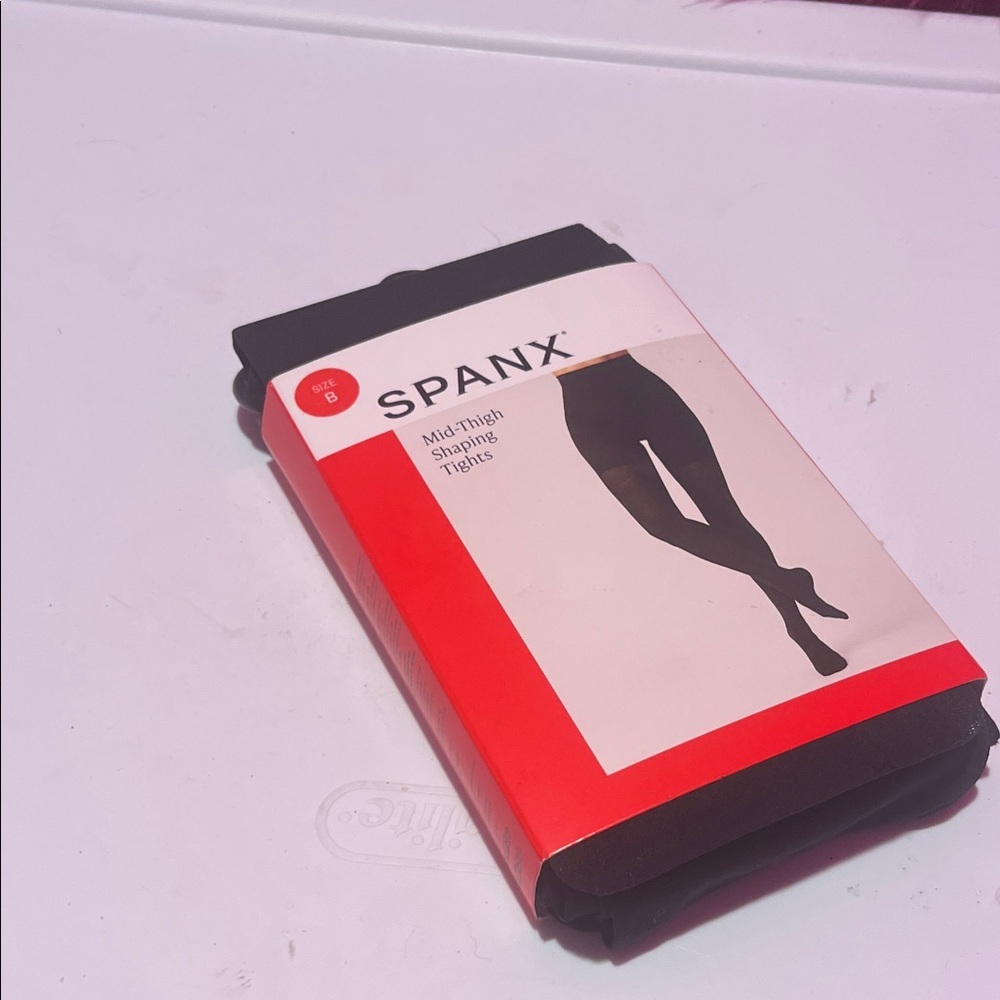SPANX Black Mid-Thigh Shaping Tights